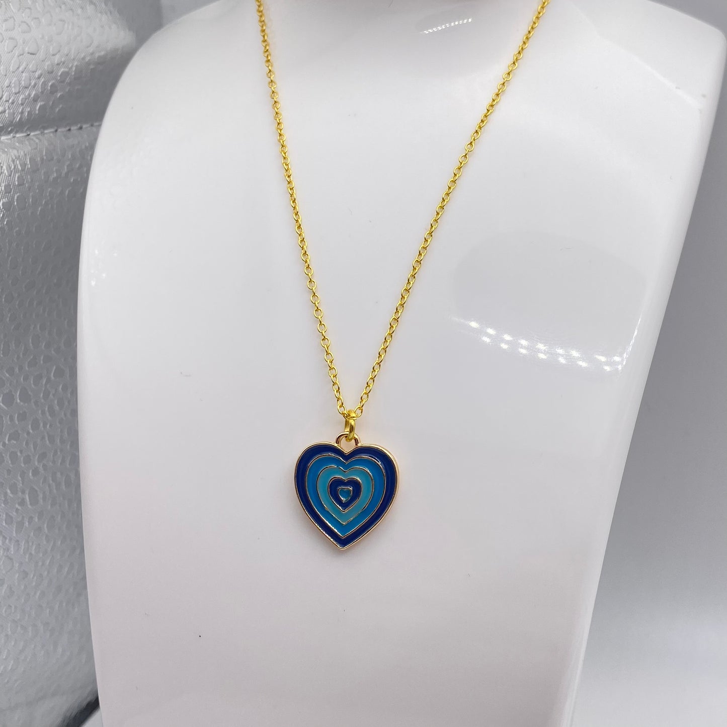 Groovy Blue Heart Necklace