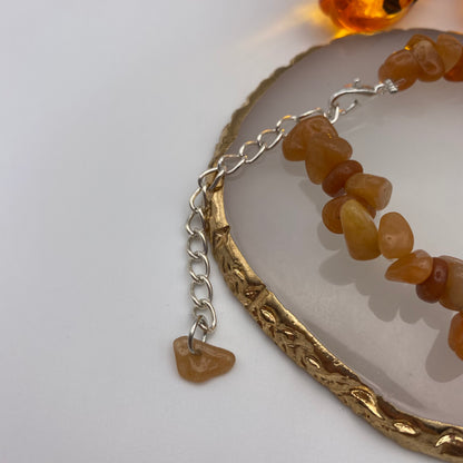 Orange Pumpkin Crystal Bracelet