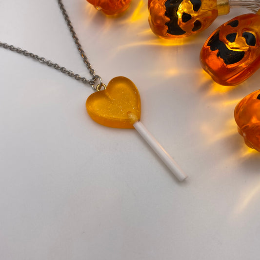Orange Lollipop Necklace