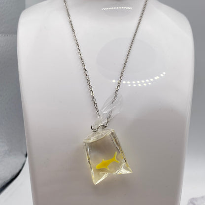 Yellow Fish Bag Necklace