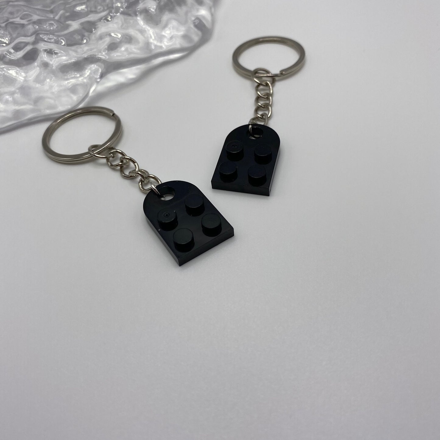 Black Matching Lego Heart Keyring