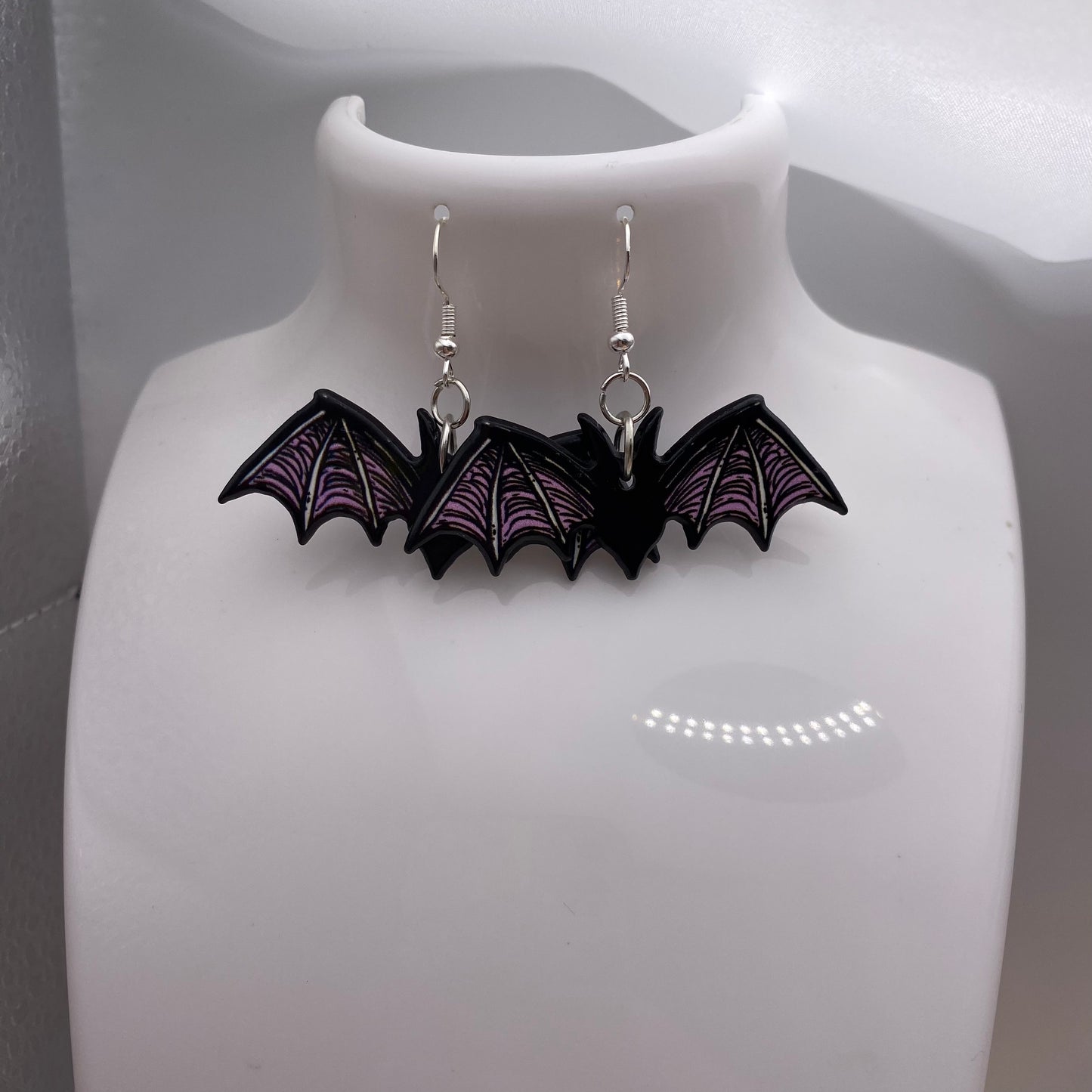 Big Black Bat Earrings