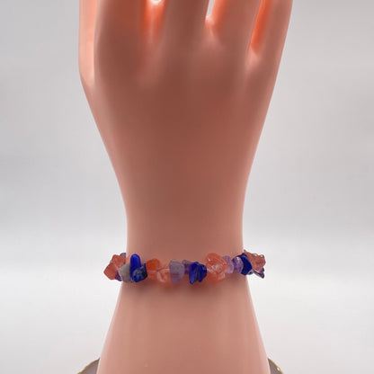 Blue, Purple and Pink Crystal Bracelet