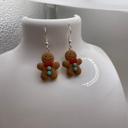 Brown Gingerbread Man Earrings