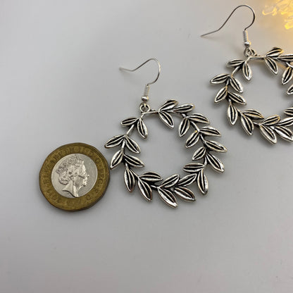 Big Silver Wreath Earrings