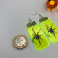 Spider in a Jar Neon Earrings
