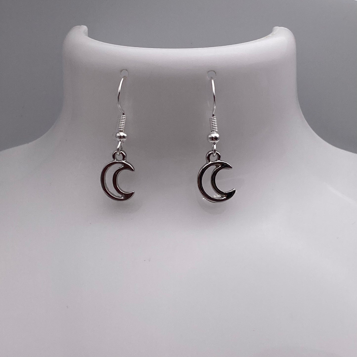 Small Silver Moon Earrings