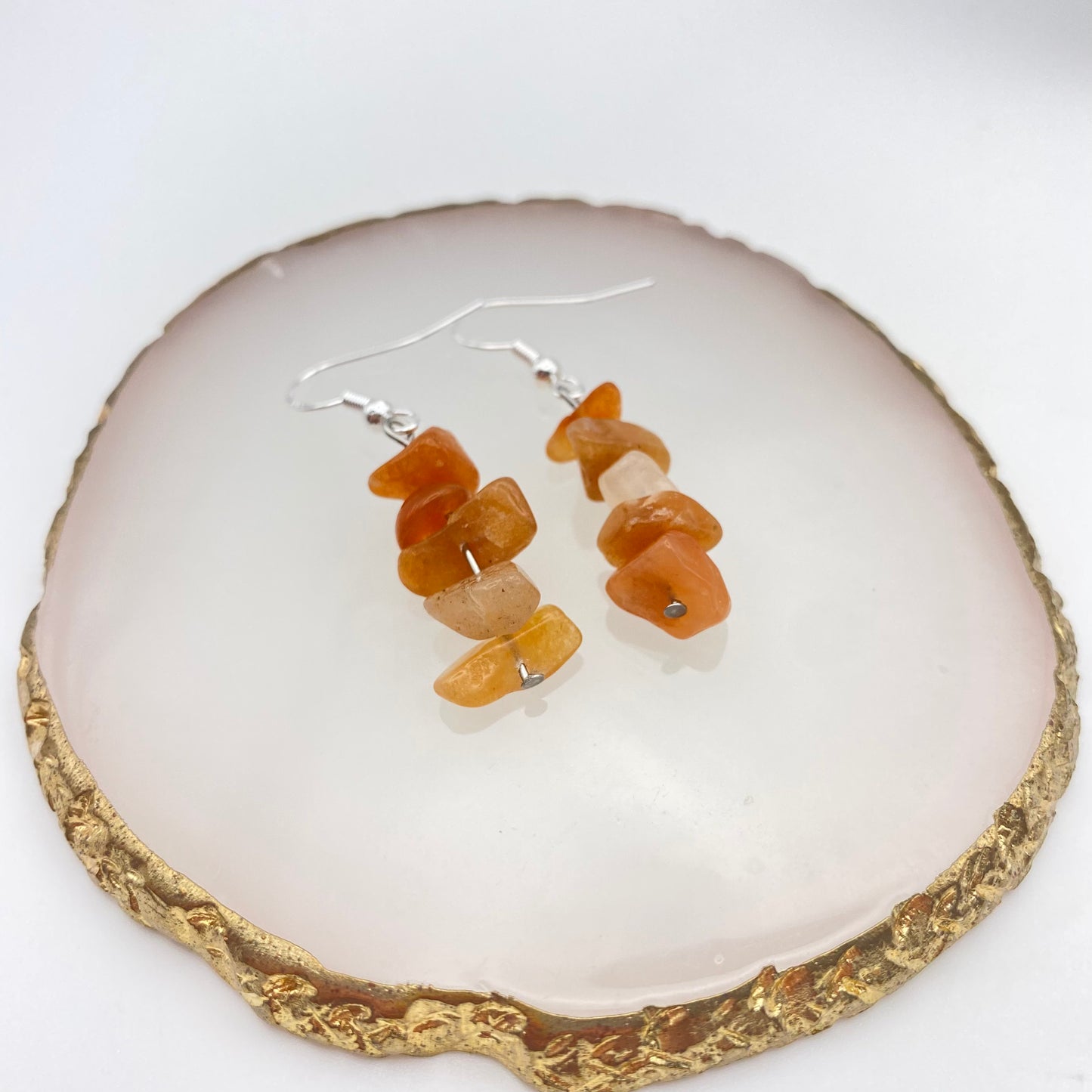 Yellow Agate Crystal Earrings