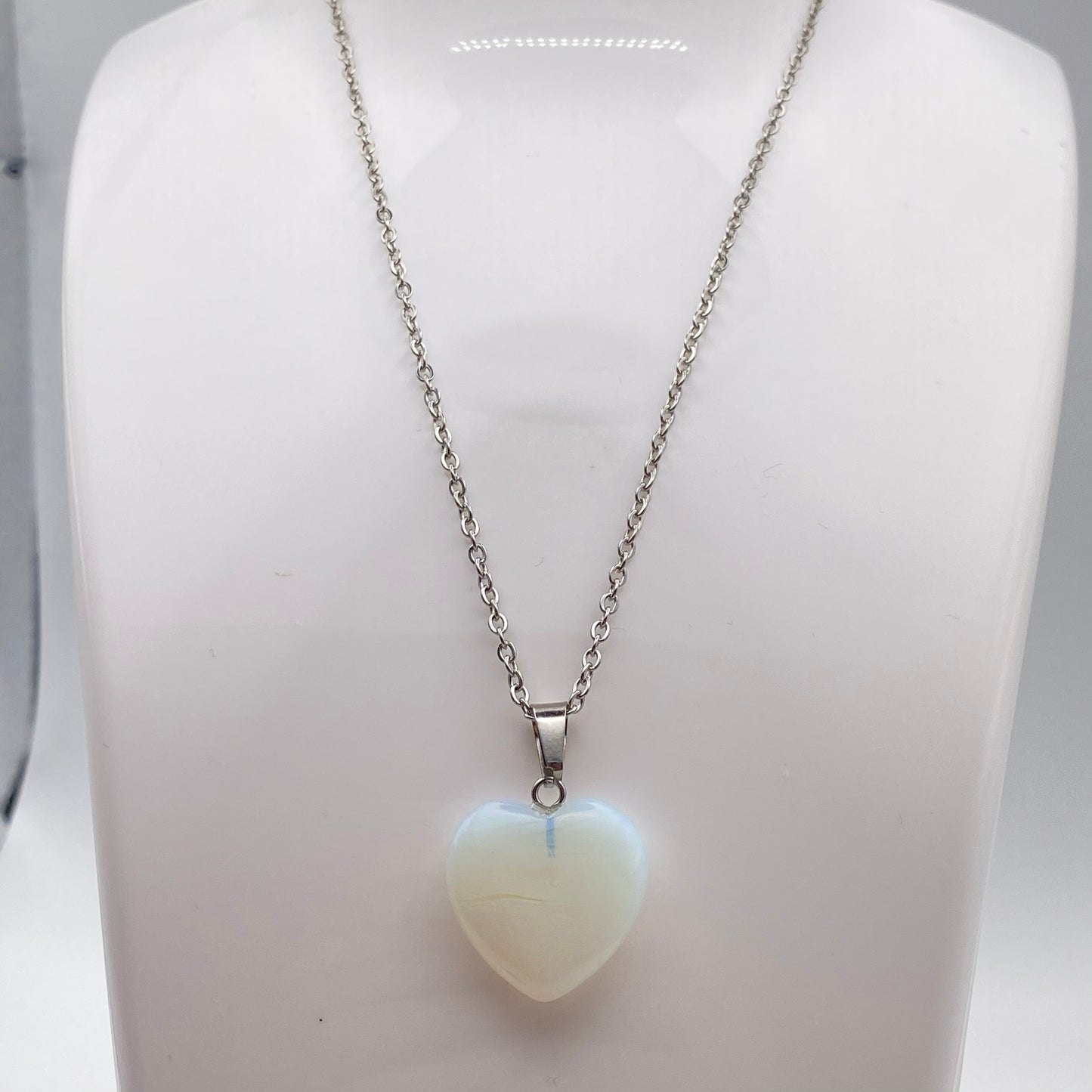 Opalite Pendant Heart Necklace