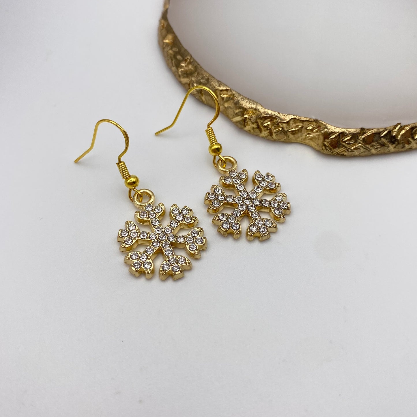 Gold Snowflake Earrings