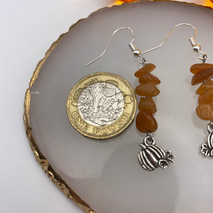 Pumpkin Orange Crystal Earrings