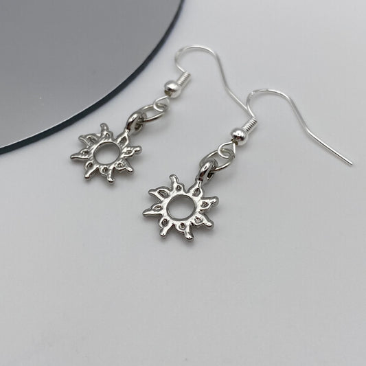 Small Silver Sun Earrings