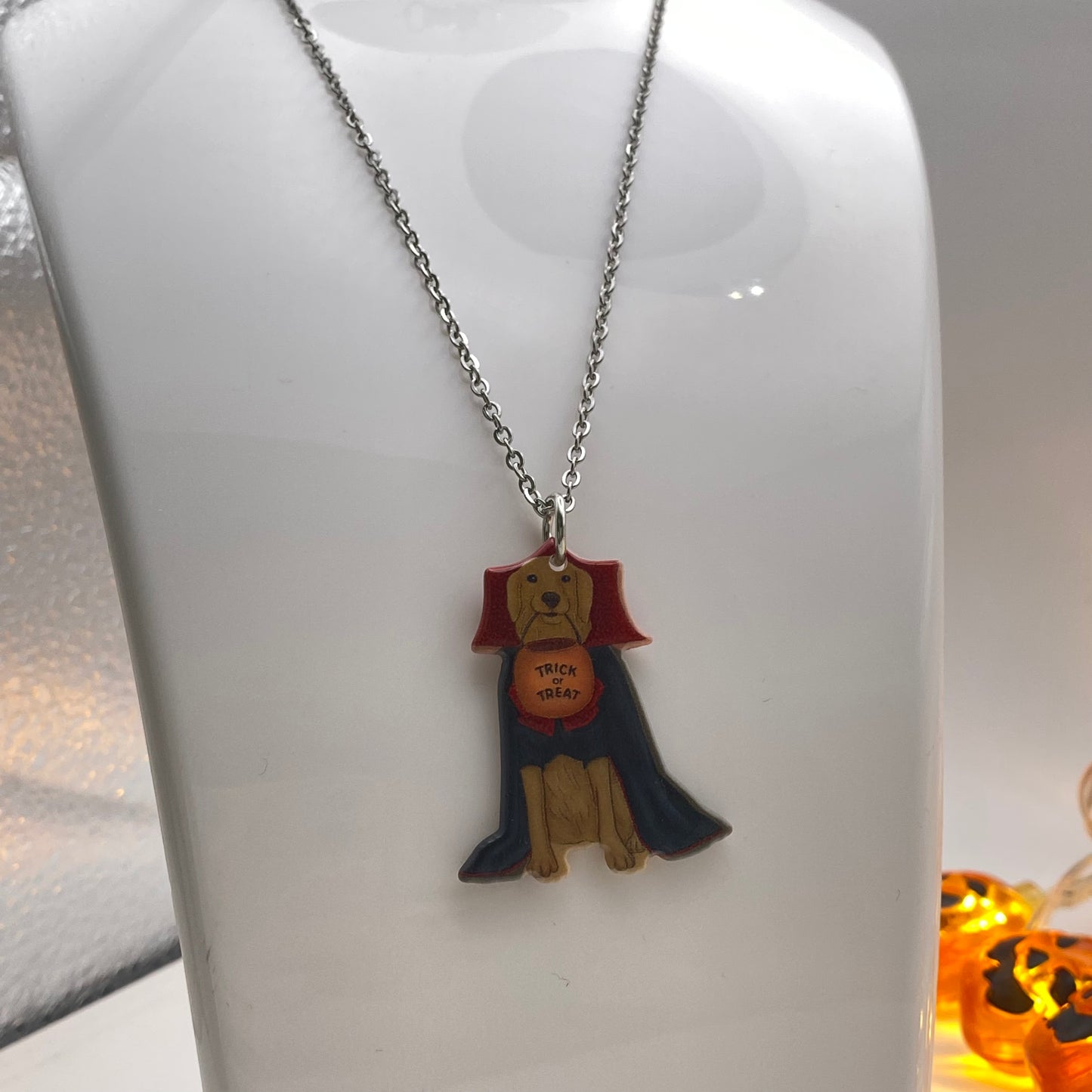 Trick or Treat Dog Necklace