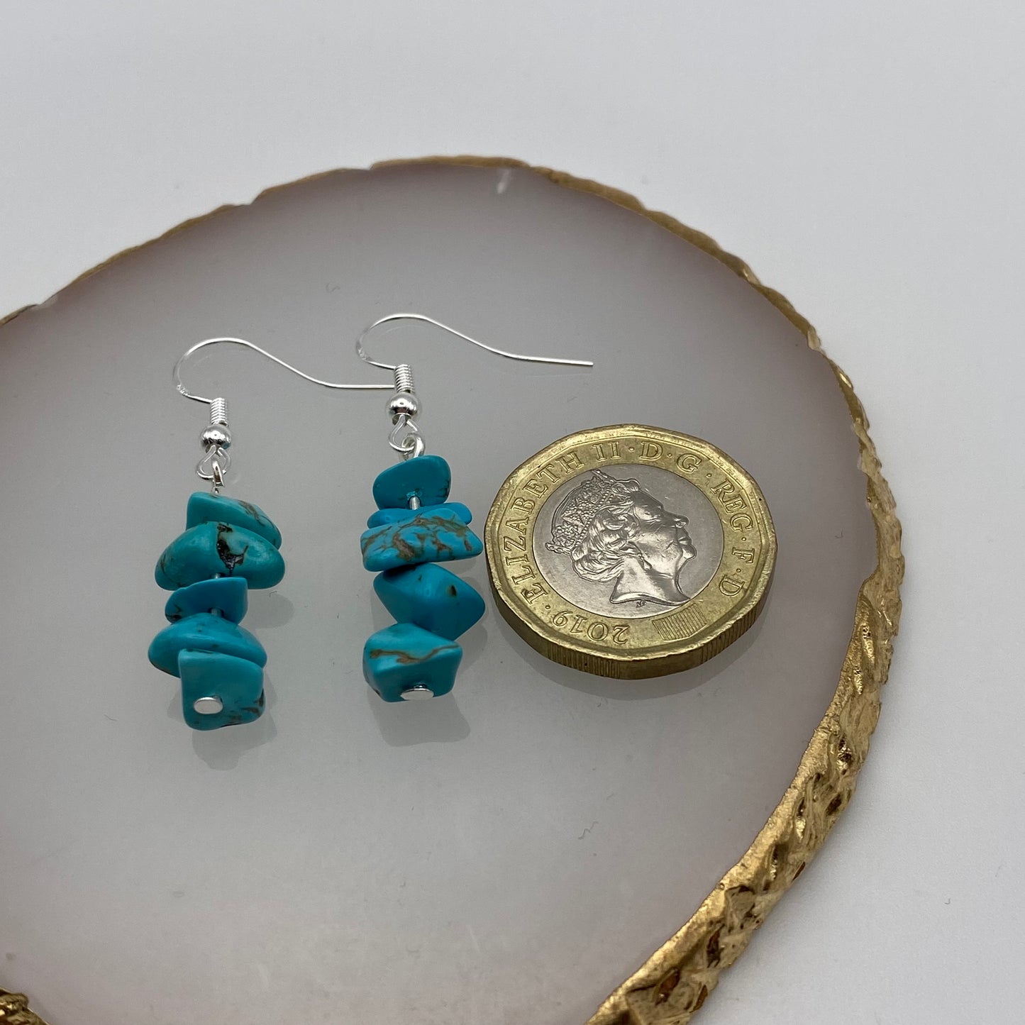 Blue Howlite Crystal Earrings