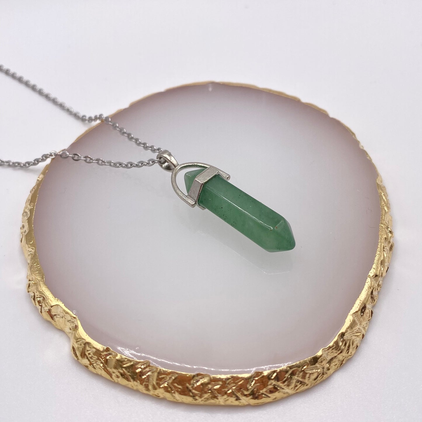 Green Aventurine Crystal Pendant Necklace