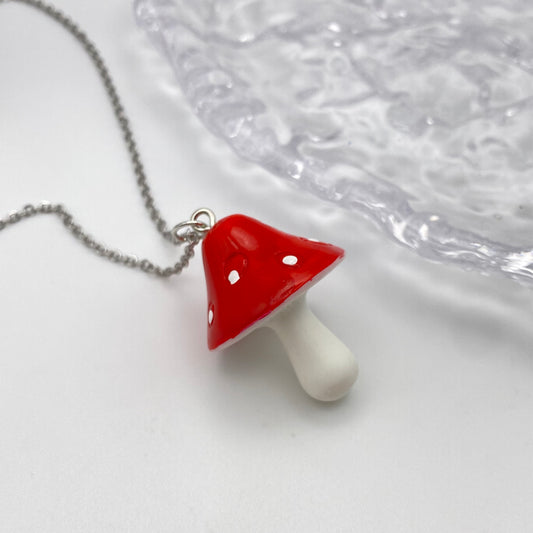 Big Red Mushroom Necklace