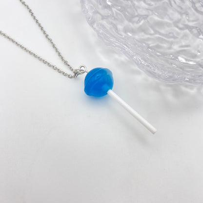 Blue Lollipop Necklace