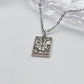 Wheel of Fortune Tarot Card Necklace Silver