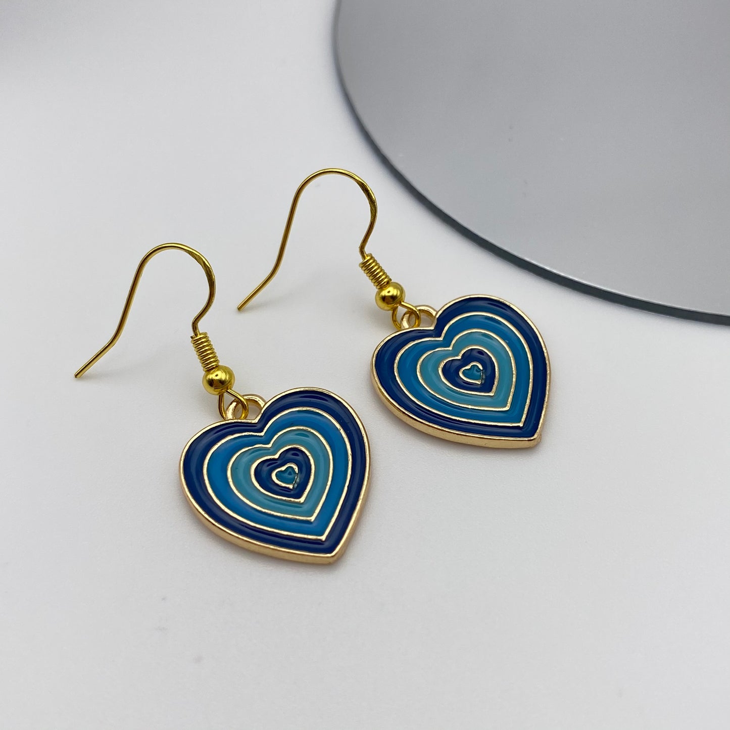 Groovy Blue Heart Earrings