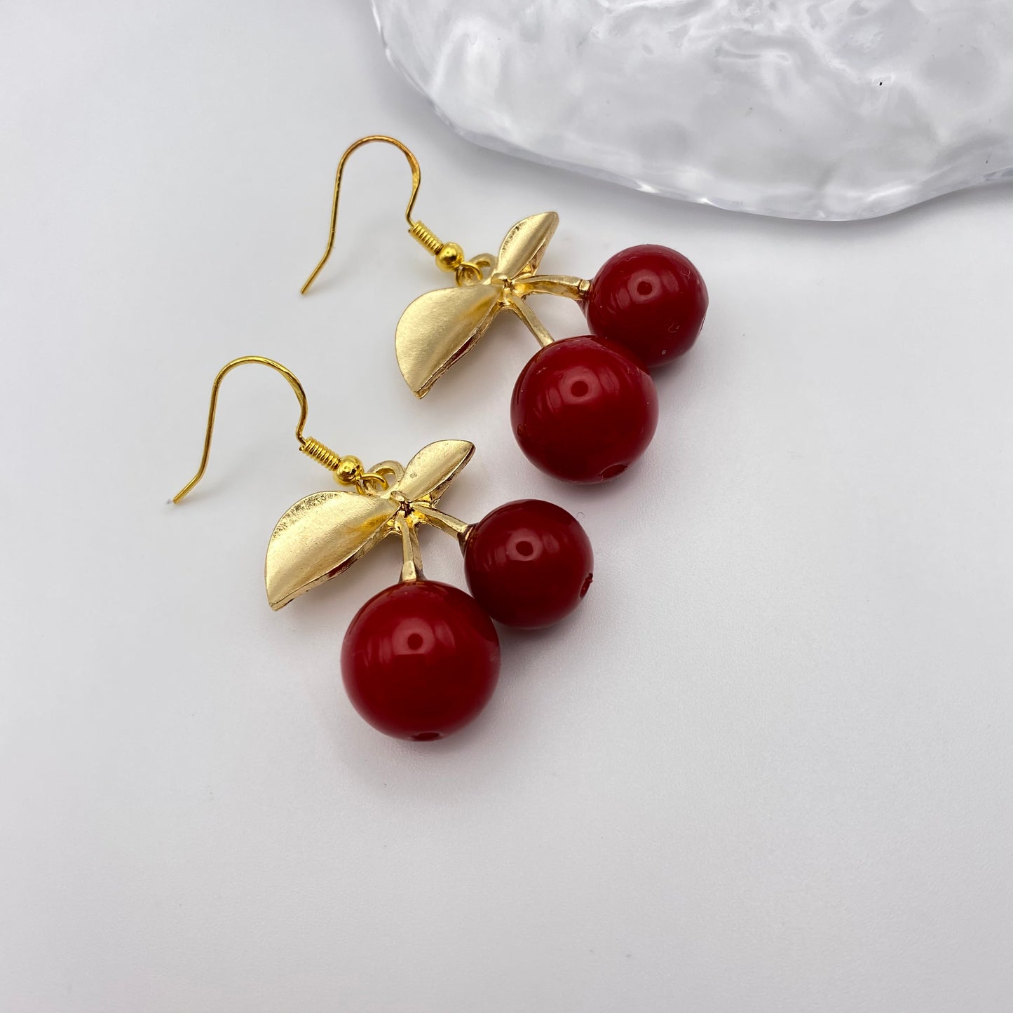 Gold Cherry Earrings