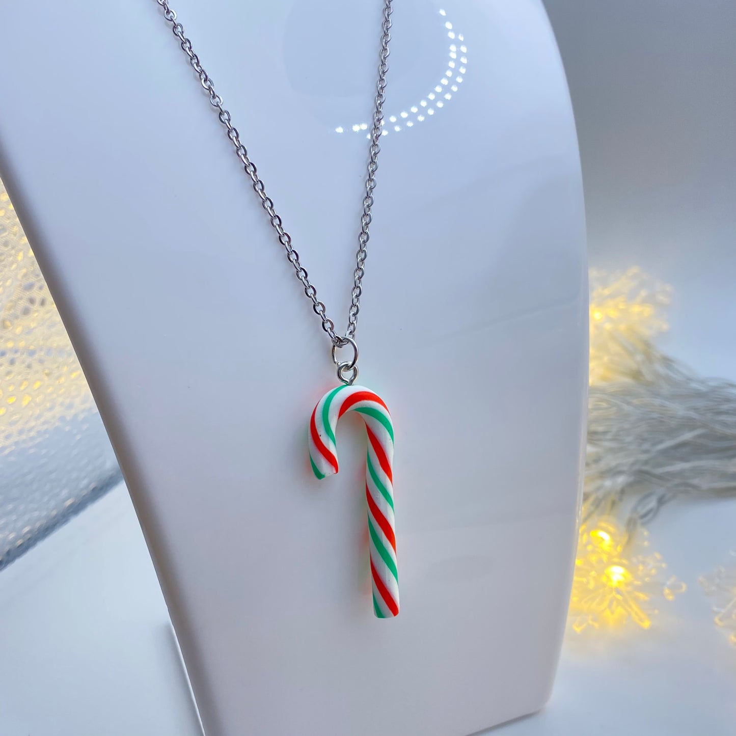Green Candy Cane Necklace