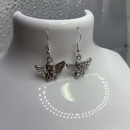 Silver Cherub Earrings