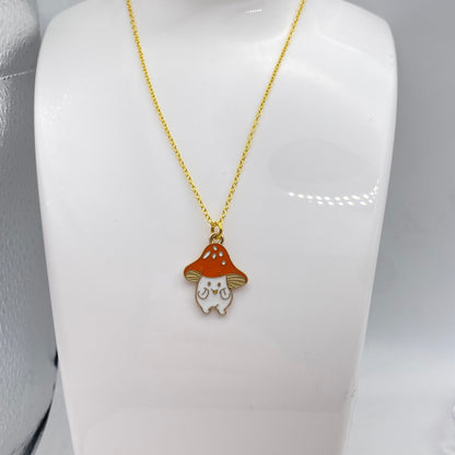 Orange Mushroom Necklace