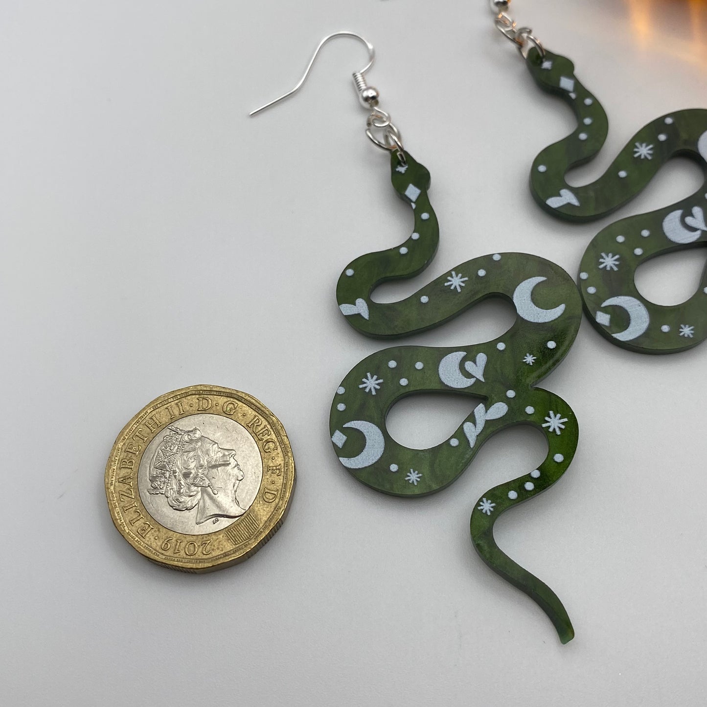 Green Snake Earrings