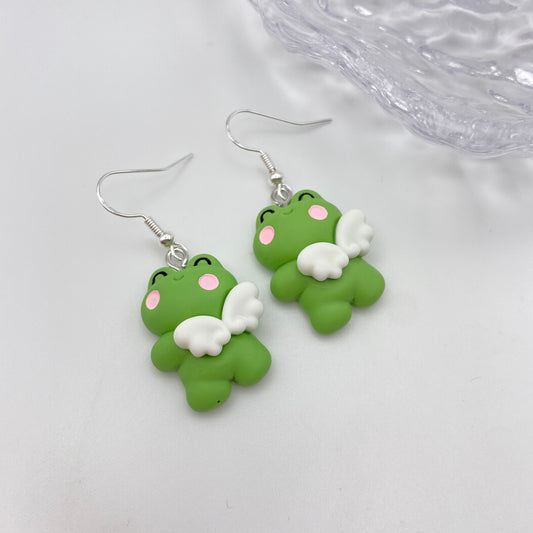 Frog Angel Earrings