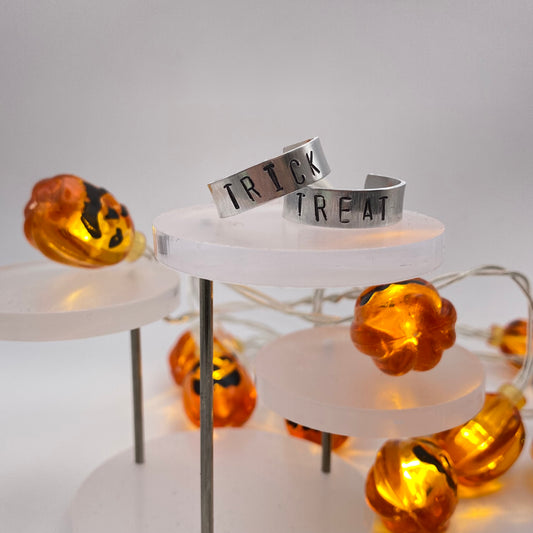 Trick or Treat Matching Stamped Rings