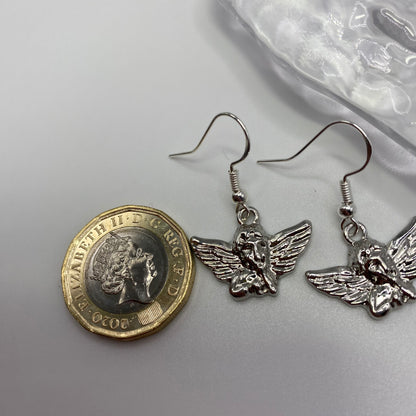 Silver Cherub Earrings