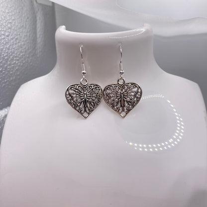 Butterfly Heart Earrings