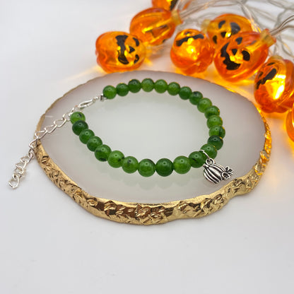 Round Green Pumpkin Crystal Bracelet