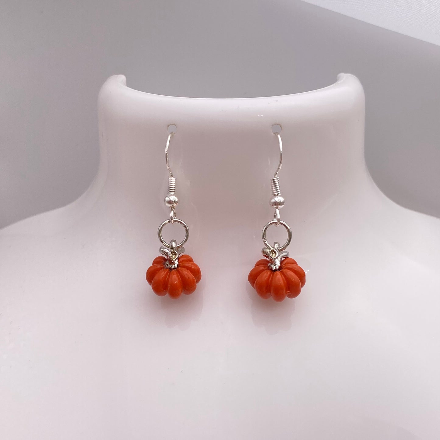 Small Orange Pumpkin Earrings