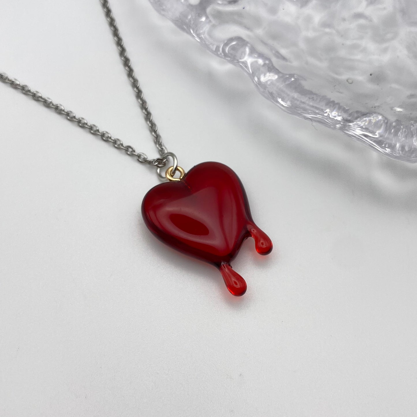 Red Melting Heart Necklace