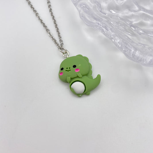 Green Dinosaur Necklace