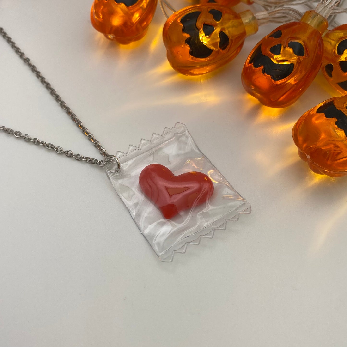 Sweet Candy Heart Wrapper Necklace