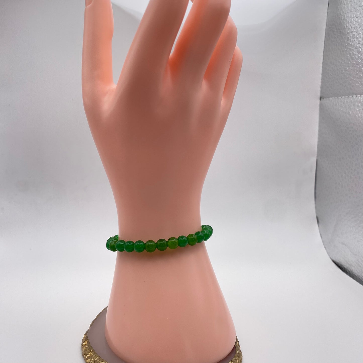 Round Green Agate Crystal Bracelet
