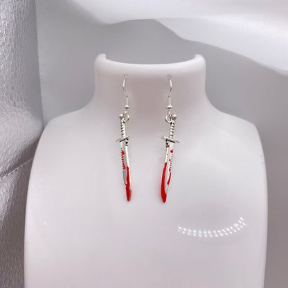 Bloody Sword Dagger Earrings