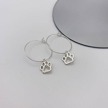 Paw Print Hoop Earrings