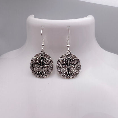 Lunar Magic Butterfly Moth Pendant Earrings