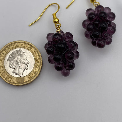 Purple Grape Earrings