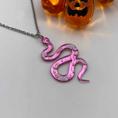 Pink Snake Necklace