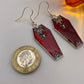 Red Spider Coffin Earrings