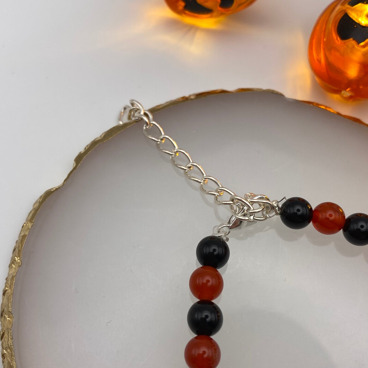 Round Red and Black Crystal Bracelet