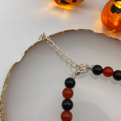 Round Red and Black Crystal Bracelet