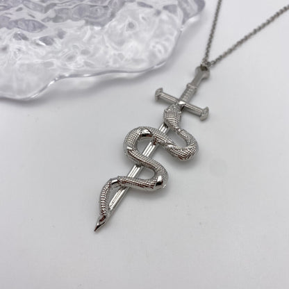 Snake on a Sword Necklace